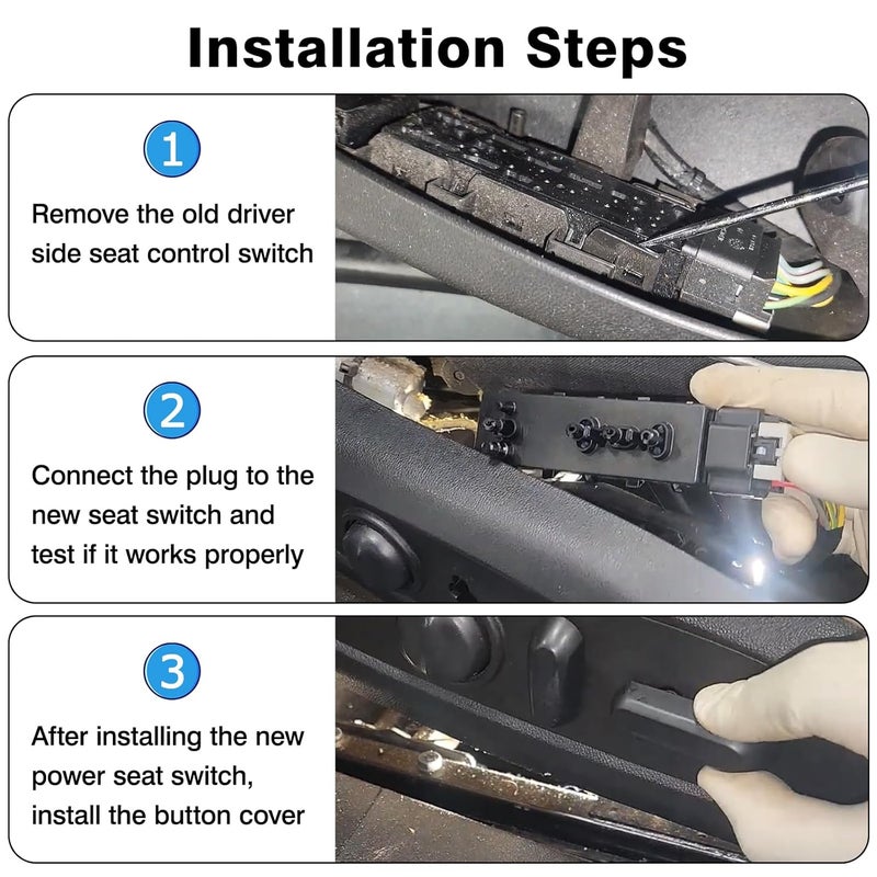TOP-MAX Power Seat Switch Passenger Side Compatible with Buick Enclave Regal Chevy Silverado Malibu Camaro Cruze Equinox Traverse GMC Sierra Acadia, Seat Adjustment Controller for 12451498 - Image 3